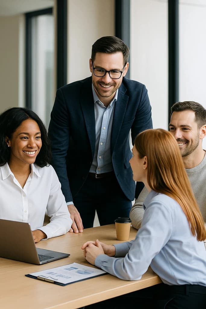 Colleagues in a team meeting